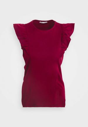 Women's Anna Field BASIC T Shirts Dark Red | WHQIDAJ-63