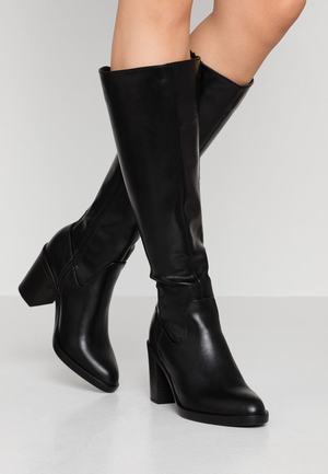 Women's Anna Field Block heel Zip UP Boots Black | AJSQBIR-65